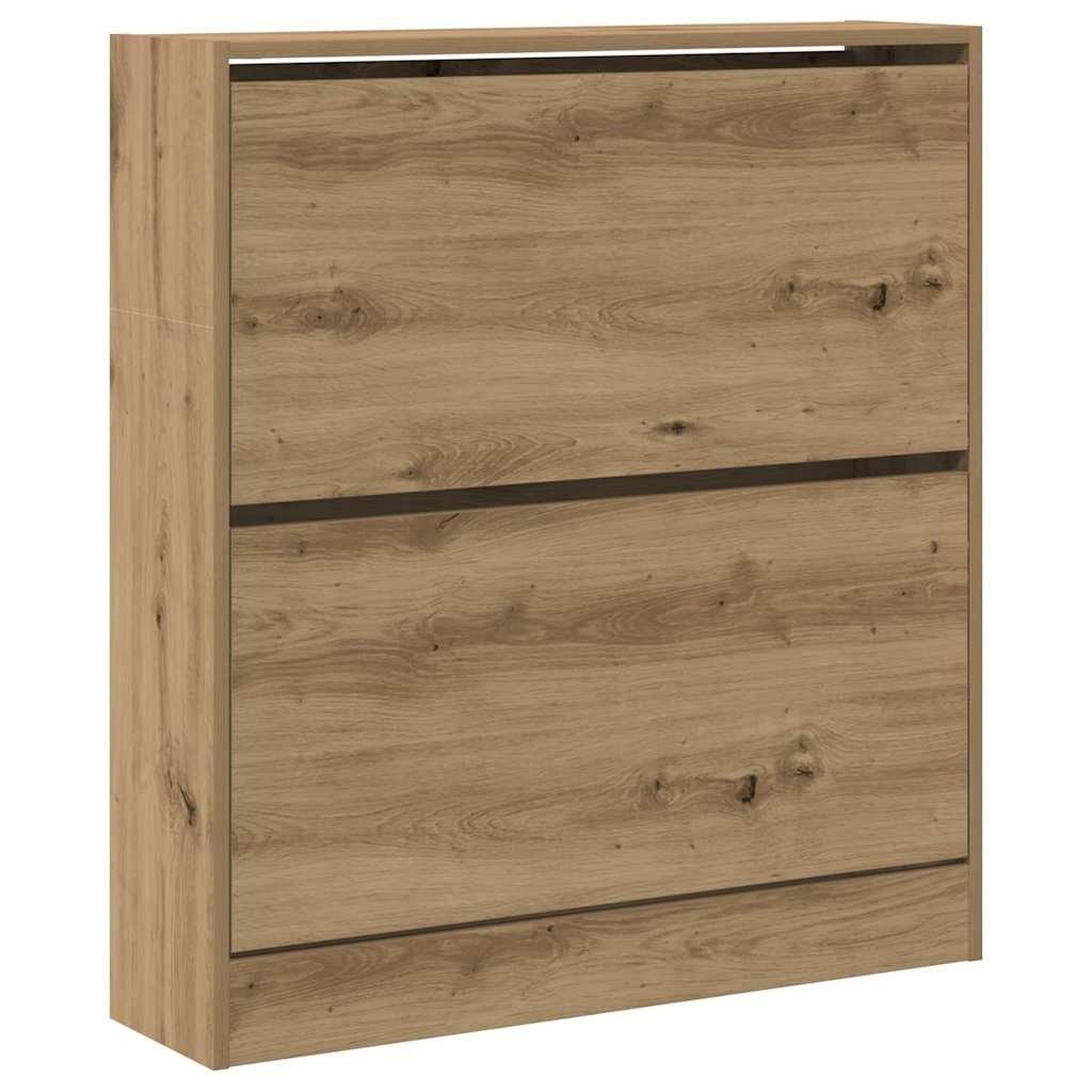 VidaXL Schoenenkast Gerookt eiken 80 x 21 x 87.5 cm Bewerkt hout