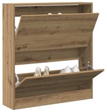 VidaXL Schoenenkast Gerookt eiken 80 x 21 x 87.5 cm Bewerkt hout
