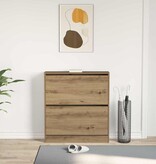 VidaXL Schoenenkast Gerookt eiken 80 x 21 x 87.5 cm Bewerkt hout