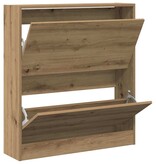 VidaXL Schoenenkast Gerookt eiken 80 x 21 x 87.5 cm Bewerkt hout