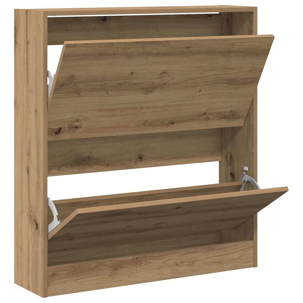 VidaXL Schoenenkast Gerookt eiken 80 x 21 x 87.5 cm Bewerkt hout