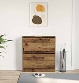 VidaXL Schoenenkast met opslag Oud hout 80 x 21 x 87.5 cm Bewerkt hout