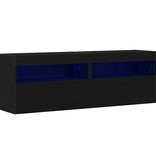 VidaXL TV Wandkast Zwart eiken 60 x 30 x 40 cm Bewerkt hout