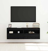 VidaXL TV Wandkast Zwart eiken 60 x 30 x 40 cm Bewerkt hout
