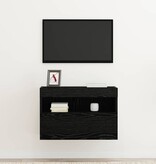 VidaXL TV Wandkast Zwart eiken 60 x 30 x 40 cm Bewerkt hout