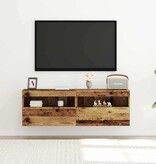 VidaXL TV Wandkast Oud hout 60 x 30 x 40 cm Bewerkt hout