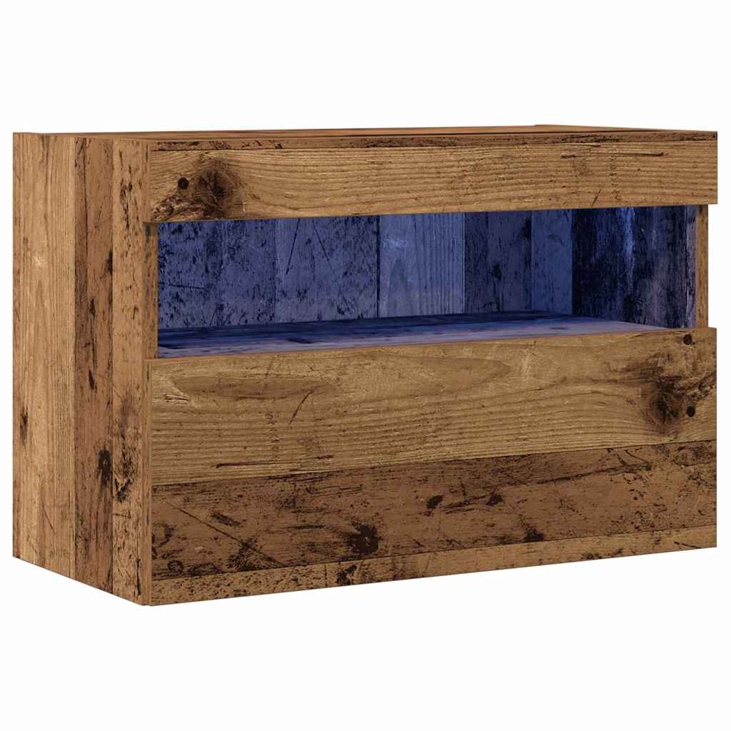 VidaXL TV Wandkast Oud hout 60 x 30 x 40 cm Bewerkt hout