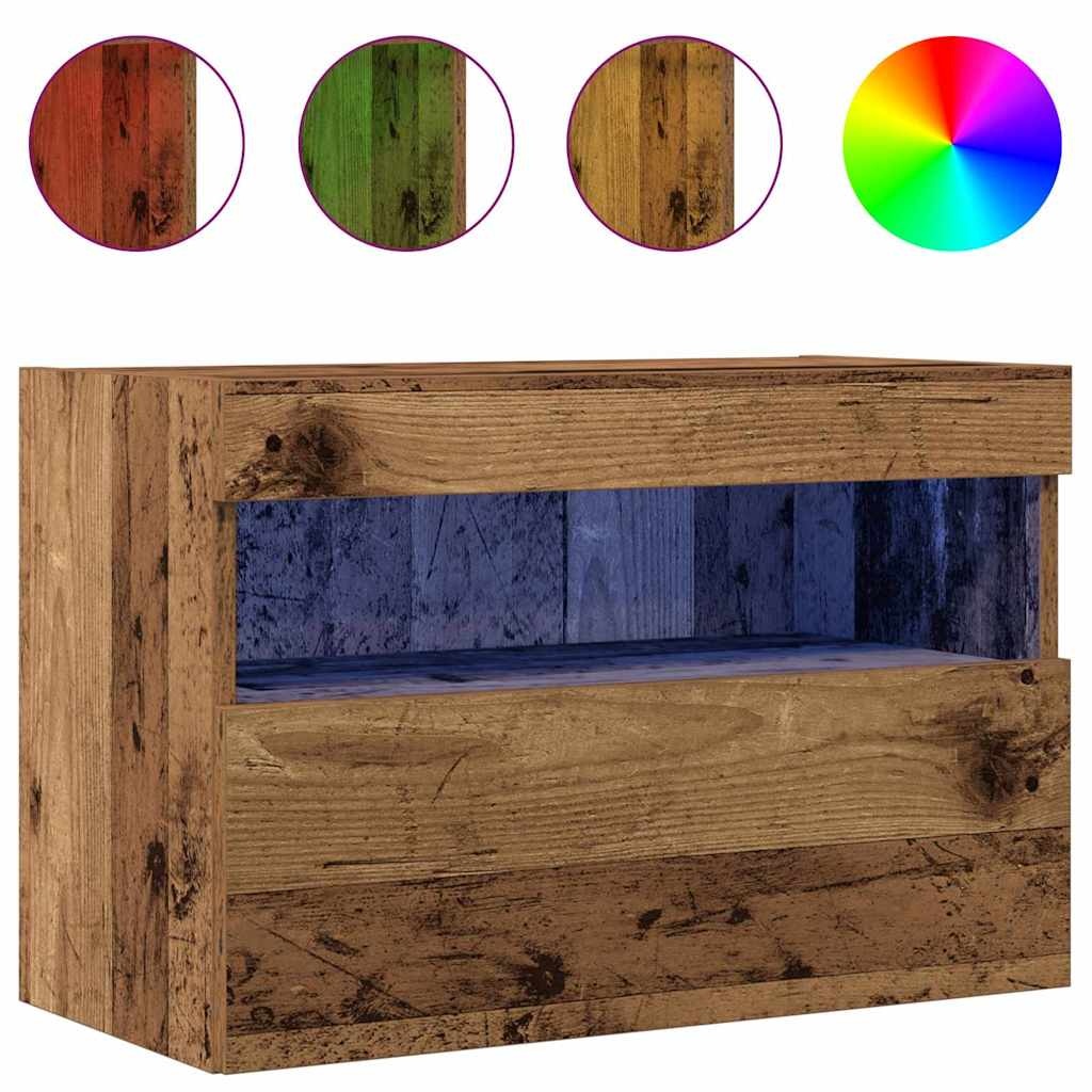 VidaXL TV Wandkast Oud hout 60 x 30 x 40 cm Bewerkt hout