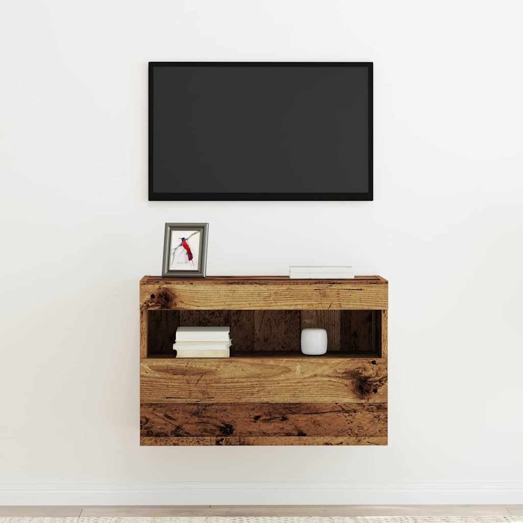 VidaXL TV Wandkast Oud hout 60 x 30 x 40 cm Bewerkt hout