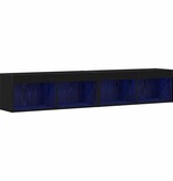 VidaXL TV-kast 2 pcs Zwart eiken 80 x 30 x 30 cm Bewerkt hout