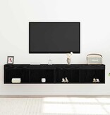 VidaXL TV-kast 2 pcs Zwart eiken 80 x 30 x 30 cm Bewerkt hout