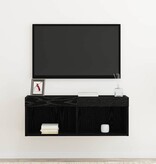 VidaXL TV-kast Wandgemonteerd Zwart Eiken 80 x 30 x 30 cm Bewerkt hout