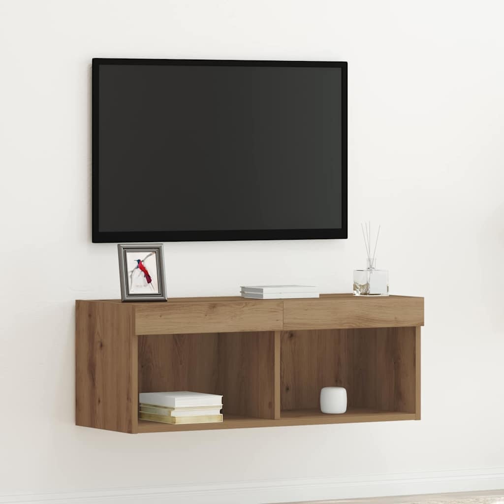 VidaXL TV-kast artisanaal eikenkleurig 80 x 30 x 30 cm Bewerkt hout