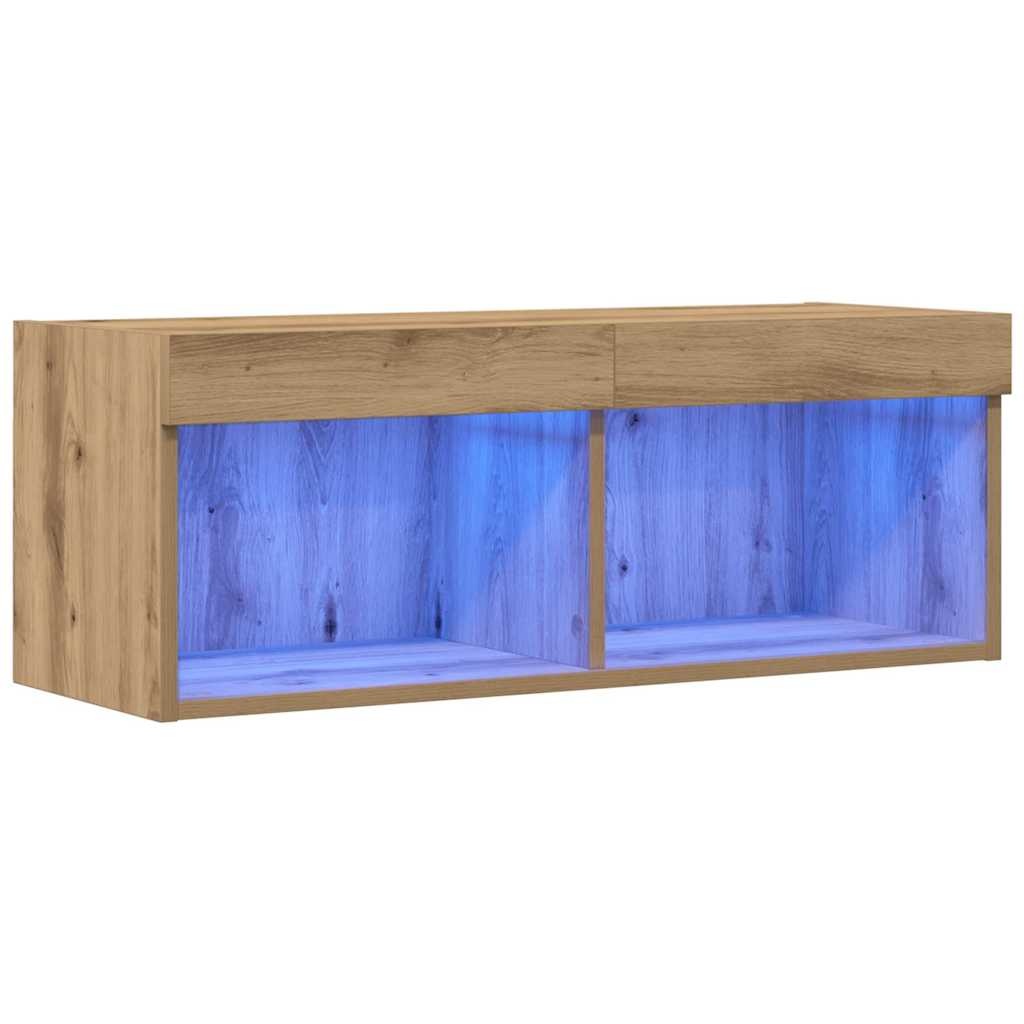 VidaXL TV-kast artisanaal eikenkleurig 80 x 30 x 30 cm Bewerkt hout