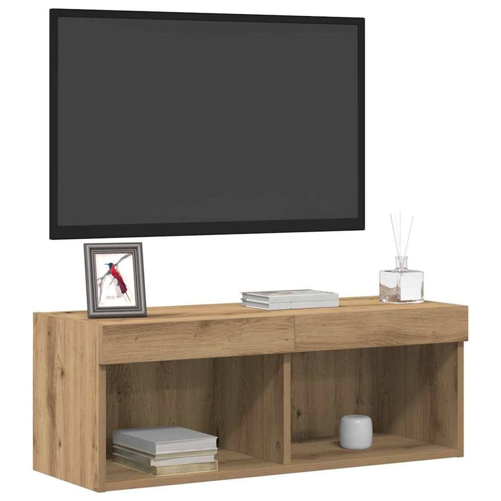 VidaXL TV-kast artisanaal eikenkleurig 80 x 30 x 30 cm Bewerkt hout