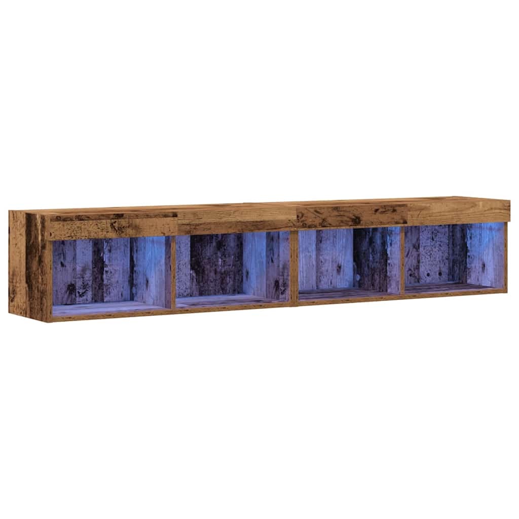 VidaXL TV-kast 2 pcs Oud hout 80 x 30 x 30 cm Bewerkt hout