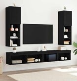 VidaXL TV-kast 2 pcs Zwart 30.5 x 30 x 102 cm Bewerkt hout
