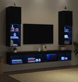 VidaXL TV-kast 2 pcs Zwart 30.5 x 30 x 102 cm Bewerkt hout