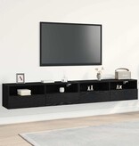 VidaXL TV Wandkast 2 pcs Zwart eiken 100 x 30 x 30 cm Bewerkt hout