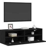 VidaXL TV Wandkast 2 pcs Zwart eiken 100 x 30 x 30 cm Bewerkt hout