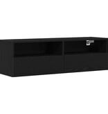 VidaXL TV Wandkast 2 pcs Zwart eiken 100 x 30 x 30 cm Bewerkt hout