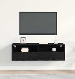 VidaXL TV Wandkast Zwart Eiken 100 x 30 x 30 cm Bewerkt hout