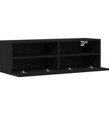 VidaXL TV Wandkast Zwart Eiken 100 x 30 x 30 cm Bewerkt hout