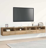 VidaXL TV Wandkast 2 pcs artisanaal eikenkleurig 100 x 30 x 30 cm
