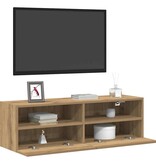 VidaXL TV Wandkast 2 pcs artisanaal eikenkleurig 100 x 30 x 30 cm