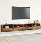 VidaXL TV Wandkast 2 pcs Oud Hout 100 x 30 x 30 cm Bewerkt hout