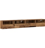 VidaXL TV Wandkast 2 pcs Oud Hout 100 x 30 x 30 cm Bewerkt hout