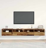 VidaXL TV Wandkast 2 pcs Oud Hout 100 x 30 x 30 cm Bewerkt hout