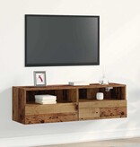 VidaXL TV Wandkast Oud hout 100 x 30 x 30 cm Bewerkt hout