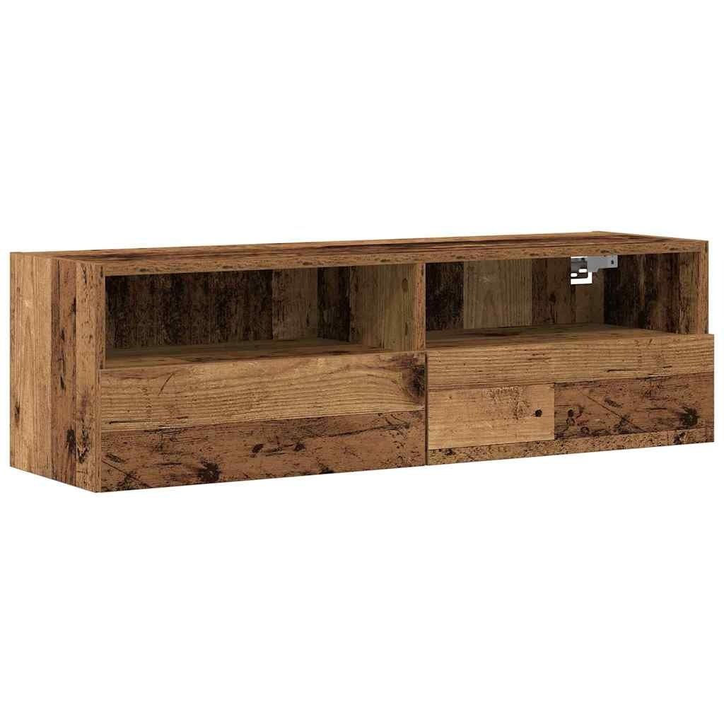 VidaXL TV Wandkast Oud hout 100 x 30 x 30 cm Bewerkt hout