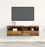 VidaXL TV Wandkast Oud hout 100 x 30 x 30 cm Bewerkt hout