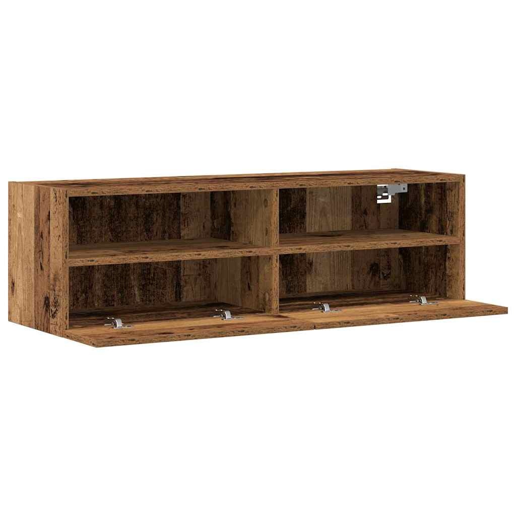 VidaXL TV Wandkast Oud hout 100 x 30 x 30 cm Bewerkt hout