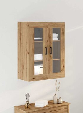VidaXL Wandkast artisanaal eikenkleurig 69.5 x 34 x 90 cm Bewerkt hout