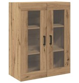 VidaXL Wandkast artisanaal eikenkleurig 69.5 x 34 x 90 cm Bewerkt hout