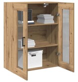VidaXL Wandkast artisanaal eikenkleurig 69.5 x 34 x 90 cm Bewerkt hout