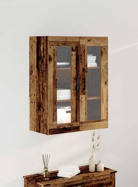VidaXL Wandkast Wandgemonteerd Oud hout 69.5 x 34 x 90 cm Bewerkt hout