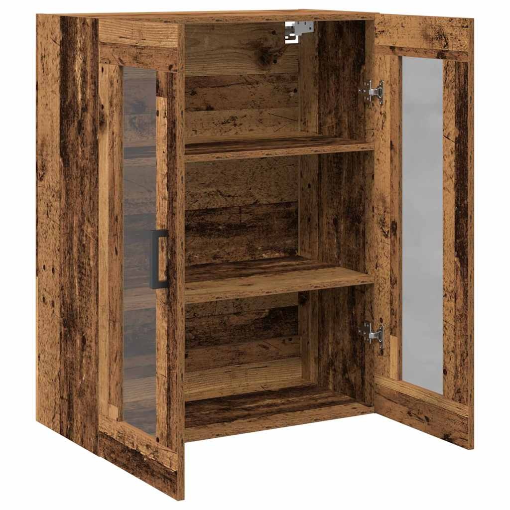 VidaXL Wandkast Wandgemonteerd Oud hout 69.5 x 34 x 90 cm Bewerkt hout
