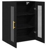 VidaXL Wandkast Zwart eiken 69.5 x 34 x 90 cm Bewerkt hout