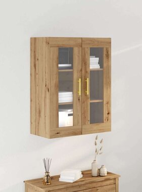 VidaXL Wandkast artisanaal eikenkleurig 69.5 x 34 x 90 cm Bewerkt hout