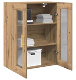 VidaXL Wandkast artisanaal eikenkleurig 69.5 x 34 x 90 cm Bewerkt hout