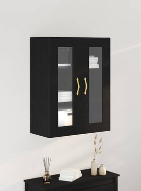 VidaXL Wandkast Zwart eiken 69.5 x 34 x 90 cm Bewerkt hout
