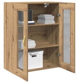 VidaXL Wandkast artisanaal eikenkleurig 69.5 x 34 x 90 cm Bewerkt hout