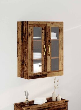 VidaXL Wandkast Wandgemonteerd Oud hout 69.5 x 34 x 90 cm Bewerkt hout
