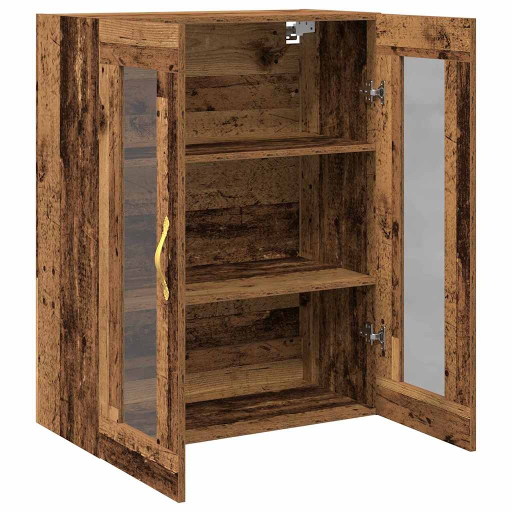 VidaXL Wandkast Wandgemonteerd Oud hout 69.5 x 34 x 90 cm Bewerkt hout