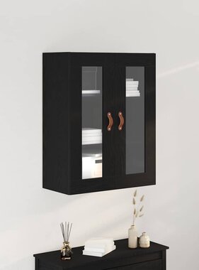 VidaXL Wandkast Zwart eiken 69.5 x 34 x 90 cm Bewerkt hout
