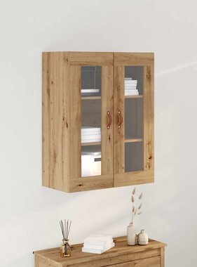 VidaXL Wandkast artisanaal eikenkleurig 69.5 x 34 x 90 cm Bewerkt hout